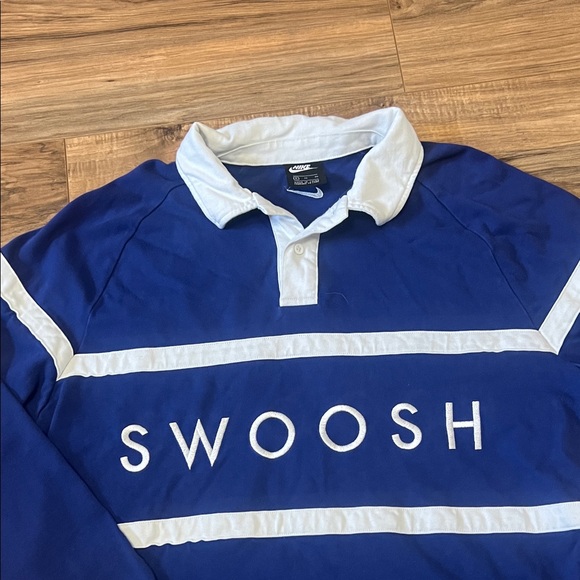 Nike Swoosh Rugby Shirt Long Sleeve Polo Sz XL - Picture 2 of 7